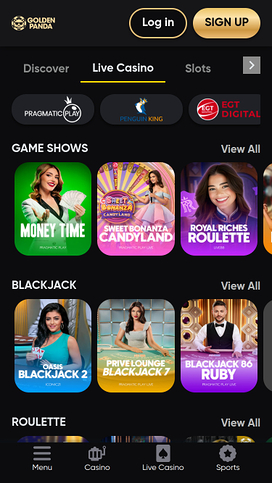 Golden Panda Casino Mobile Live Dealer