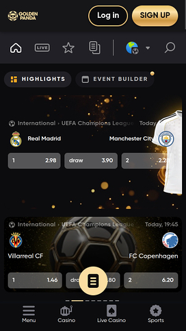 Golden Panda Casino Mobile Sports