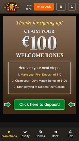 Golden Reef Casino Mobile Promotions