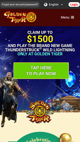 Golden Tiger Casino Mobile Homepage