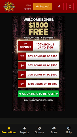 Golden Tiger Casino Mobile Promotions