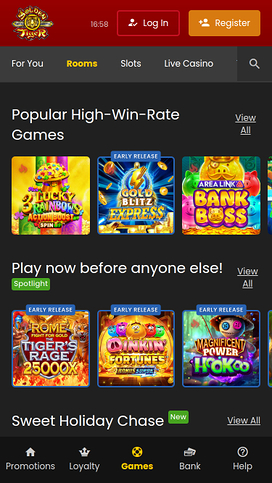 Golden Tiger Casino Mobile Rooms