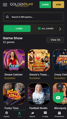 GoldenPlay Casino Live Dealer