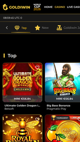 Juegos móviles de GoldiWin Casino