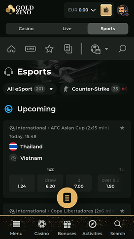 Goldzino Casino Sports mobile