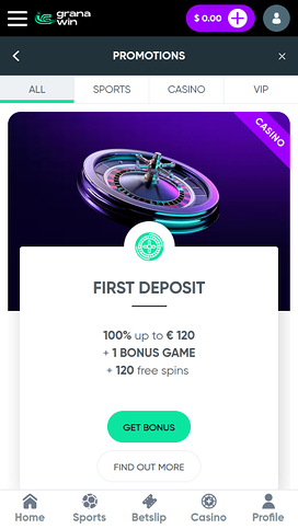 Promociones de GranaWin Casino para móviles