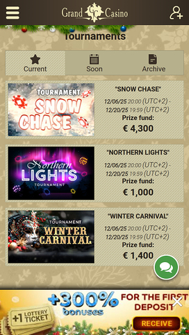 Grand Casino Mobile Tournaments