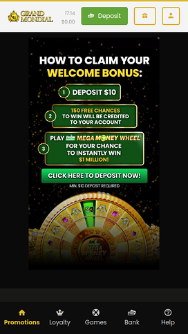 Grand Mondial Casino Mobile Promotions