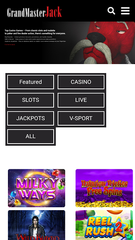 Grand Master Jack Casino Mobile Homepage