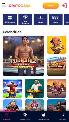 Gratogana Casino Mobile Celebrities