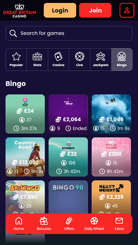 Great Britain Casino Mobile Bingo