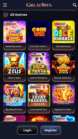 Greatspin Casino Mobile Games