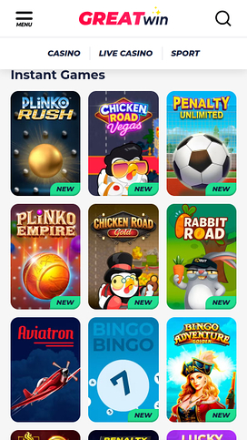 Greatwin Casino Mobile Instant Games