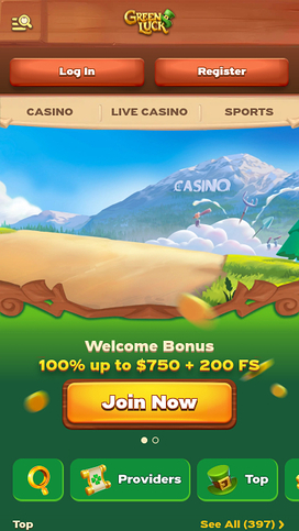 GreenLuck Casino Mobile Homepage