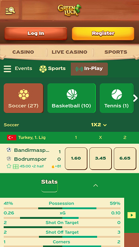 GreenLuck Casino Mobile Live Bet