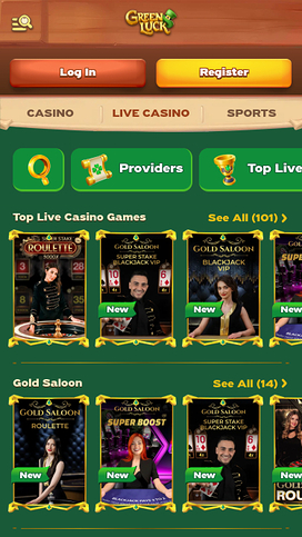 GreenLuck Casino Mobile Live dealer