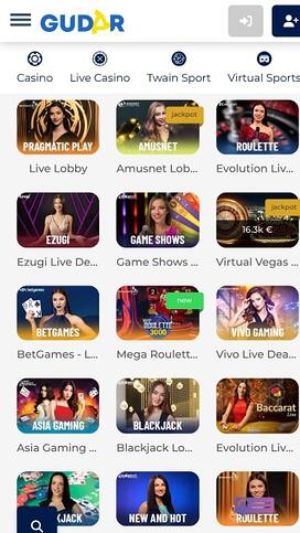 Gudar Casino Live Dealer Mobile