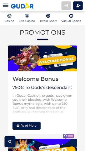 Gudar Casino Promotions Mobile