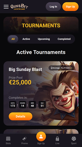 Gunsbet Casino Mobile Tournaments