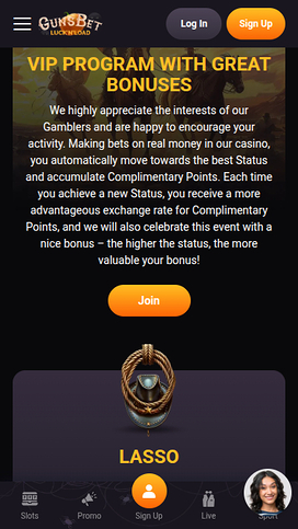 Gunsbet Casino Mobile VIP Program
