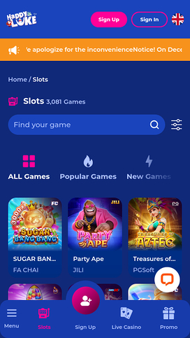 Happy Luke Casino Mobile Games