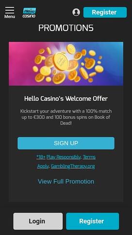 Hello Casino Promotions Mobile