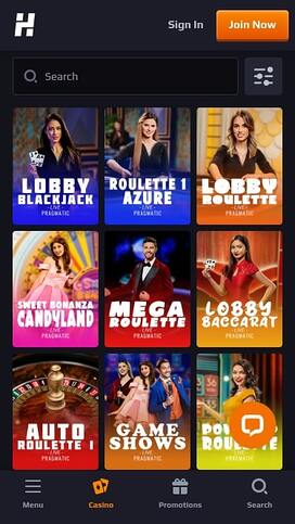 Herake Casino Live Dealer Mobile