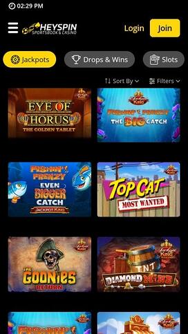 HeySpin Casino Jackpot Mobile