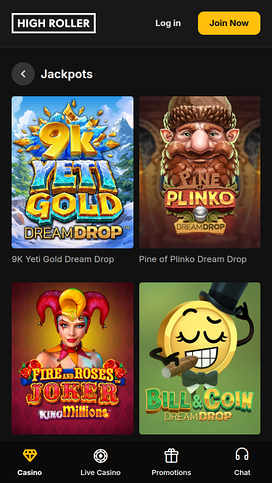 High Roller Casino Mobile Jackpot