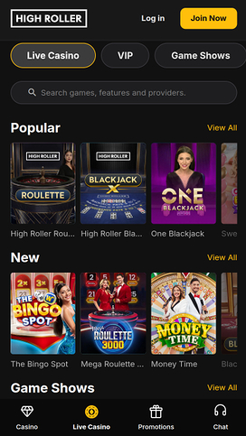 High Roller Casino Mobile Live dealer