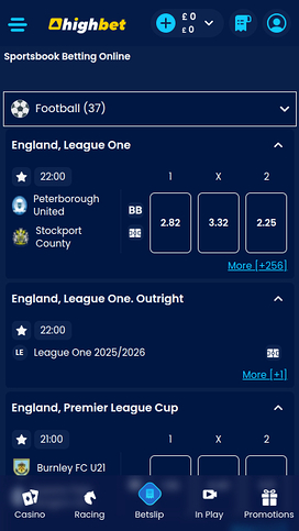 High Bet Casino Desktop Sportsbook