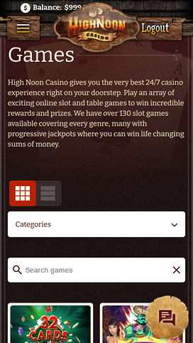 High Noon Casino Mobile Games