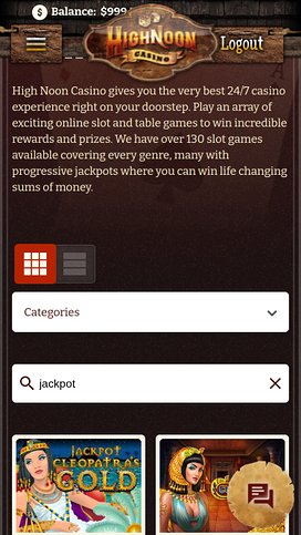 High Noon Casino Mobile Jackpot