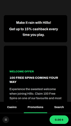 Hillo Casino Mobile Promotions
