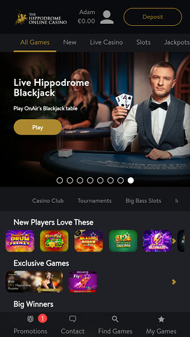 Hippodrome Casino Mobile Homepage