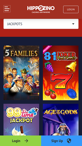 Hippozino Casino Mobile Jackpot