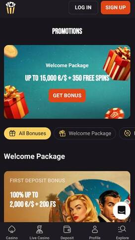 Promotions page mobile screenshot of Hollywin Casino