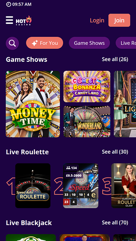 Hot7 Casino Mobile Live Dealer