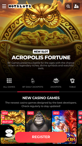 Hotslots Casino Mobile Homepage