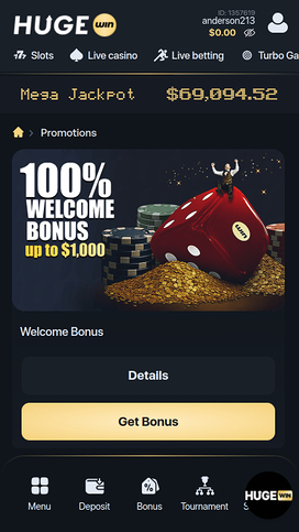 Hugewin Casino Mobile Promotions