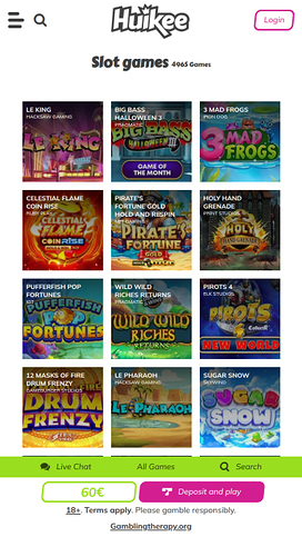Huikee Casino Mobile Games