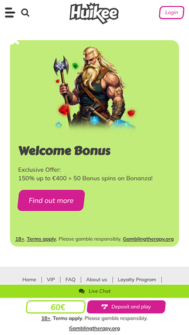 Huikee Casino Mobile Promotions