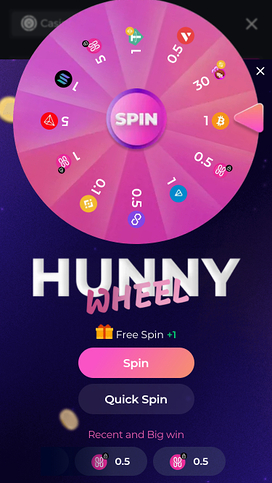 Hunnyplay Casino Mobile Lucky Spin