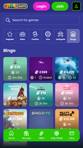 Hyper Slots Casino Mobile Bingo