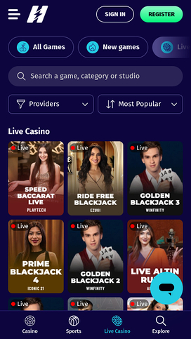 Hyper Lucky Casino Mobile Live Dealer
