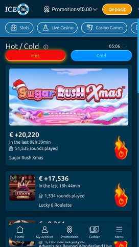 Ice36 Casino Mobile Hot and Cold