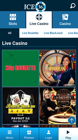Ice36 Casino Mobile Live Dealer