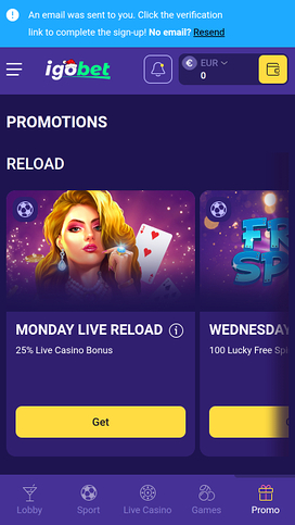 IgoBet Casino Promotions Mobile