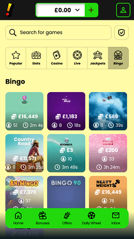 Incredible Spins Casino Mobile Bingo