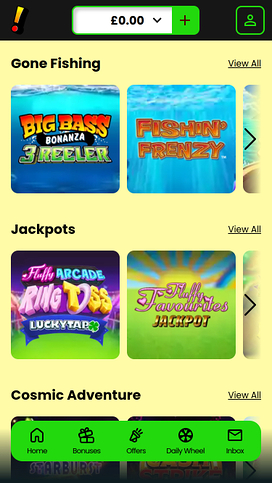 Incredible Spins Casino Mobile Games